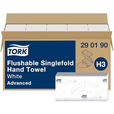 Tork 290190 Asciugamani a piegatura singola, 15 pacchetti x 250 asciugamani Tork 290190 Asciugamani a piegatura singola, 15 pacchetti x 250 asciugamani
