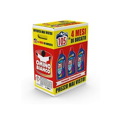 Omino Bianco Detersivo Lavatrice Liquido Color+, 105 Lavaggi, Specifico per Capi Colorati, Tecnologia Salva i Colori e Cattura il Grigiore, 1400 ml x 3 Confezioni Omino Bianco Detersivo Lavatrice Liquido Color+, 105 Lavaggi, Specifico per Capi Colorati, Tecnologia Salva i Colori e Cattura il Grigiore, 1400 ml x 3 Confezioni