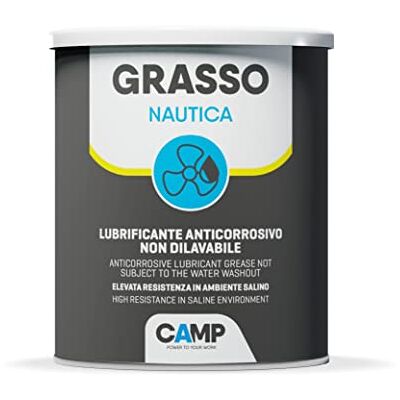 CAMP GRASSO NAUTICA, Grasso lubrificante protettivo di colore bianco, Anticorrosivo, Idrorepellente, Non dilavabile, Specifico per nautica, 1 kg CAMP GRASSO NAUTICA, Grasso lubrificante protettivo di colore bianco, Anticorrosivo, Idrorepellente, Non dilavabile, Specifico per nautica, 1 kg