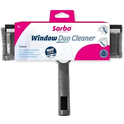 Sorbo Window Duo Cleaner – Lavavetri e lavavetri in un unico – Con microfibra e bordo in gomma – Per finestre senza aloni – Compatibile con manico telescopico Multi-Click – Pulizia delle finestre Sorbo Window Duo Cleaner – Lavavetri e lavavetri in un unico – Con microfibra e bordo in gomma – Per finestre senza aloni – Compatibile con manico telescopico Multi-Click – Pulizia delle finestre