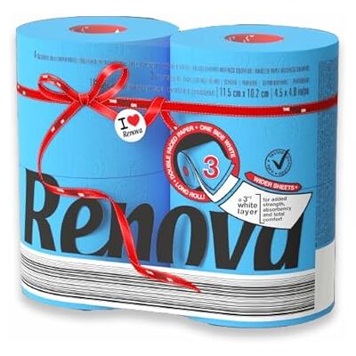 Renova , carta igienica, Confezione da 5 x 4 rotoli blu Renova , carta igienica, Confezione da 5 x 4 rotoli blu