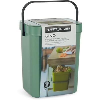 Perfetto PATTUMIERA RIFIUTI ORGANICI coll. GINO 5 lt. verde salvia Perfetto PATTUMIERA RIFIUTI ORGANICI coll. GINO 5 lt. verde salvia