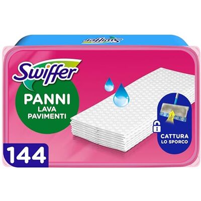 Swiffer Panni Umidi Per Scopa Lavapavimenti Con Profumo Freschezza Mattutina 6X24, Per Una Pulizia Semplice E Rapida Swiffer Panni Umidi Per Scopa Lavapavimenti Con Profumo Freschezza Mattutina 6X24, Per Una Pulizia Semplice E Rapida