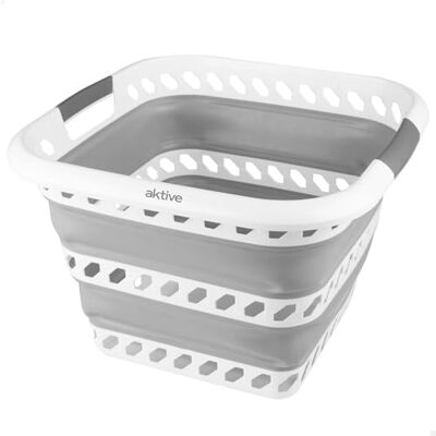 AKTIVE Cesto portabiancheria pieghevole 40 litri, Forma quadrata, 49x48x33 cm, Pieghevole, Senza BPA, Contenitore portatile, Cesto portabiancheria pieghevole AKTIVE Cesto portabiancheria pieghevole 40 litri, Forma quadrata, 49x48x33 cm, Pieghevole, Senza BPA, Contenitore portatile, Cesto portabiancheria pieghevole