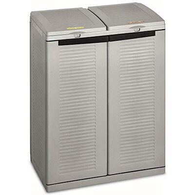 TERRY Ecocab 2, Armadietto Raccolta Differenziata, 2 Vani, Grigio Organizza la raccolta differenziata con 2 vani per sacchi da 110 l, estrazione facile dei sacchi, da interno ed esterno TERRY Ecocab 2, Armadietto Raccolta Differenziata, 2 Vani, Grigio Organizza la raccolta differenziata con 2 vani per sacchi da 110 l, estrazione facile dei sacchi, da interno ed esterno
