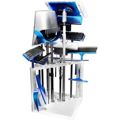 PeerBasics Scaffale angolare per riporre gli attrezzi, fino a 35 strumenti come mocio, scope, asciugamani, paletta, lavavetri, garage, giardino, cortile e pannello forato PeerBasics Scaffale angolare per riporre gli attrezzi, fino a 35 strumenti come mocio, scope, asciugamani, paletta, lavavetri, garage, giardino, cortile e pannello forato