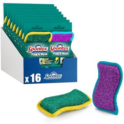 Spontex Spugne riutilizzabili Flex & Wash Spugna in microfibra double face per pulire e strofinare Prodotti per la pulizia per la cucina, il bagno e la casa 8 confezioni da 2 (16 in totale) Spontex Spugne riutilizzabili Flex & Wash Spugna in microfibra double face per pulire e strofinare Prodotti per la pulizia per la cucina, il bagno e la casa 8 confezioni da 2 (16 in totale)