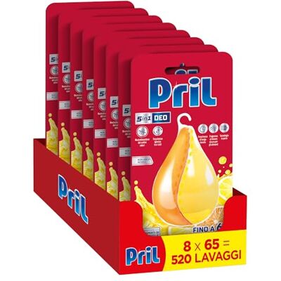 Pril 5in1 Deo Pearl profumatore per Lavastoviglie (8 confezioni da 65 lavaggi), Profumatore al Limone e Neutralizzatore di Odori, Profumatore per Lavastoviglie con Fragranza al Limone Pril 5in1 Deo Pearl profumatore per Lavastoviglie (8 confezioni da 65 lavaggi), Profumatore al Limone e Neutralizzatore di Odori, Profumatore per Lavastoviglie con Fragranza al Limone