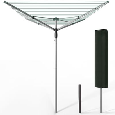 VOUNOT ® Stendibiancheria Rotante da Esterno a Ombrello con 4 Bracci, 50M di Filo per Stendere, Stendino Pieghevole con Copertura Protettiva e Picchetto da Terra, Argento Verde VOUNOT ® Stendibiancheria Rotante da Esterno a Ombrello con 4 Bracci, 50M di Filo per Stendere, Stendino Pieghevole con Copertura Protettiva e Picchetto da Terra, Argento Verde