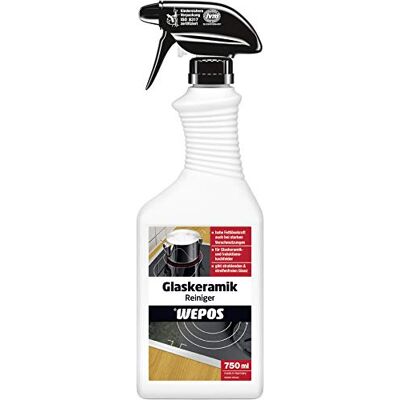 Wepos Detergente per vetroceramica, 750 ml, elevato potere sgrassante, adatto anche per piani cottura a induzione, lucentezza senza aloni Wepos Detergente per vetroceramica, 750 ml, elevato potere sgrassante, adatto anche per piani cottura a induzione, lucentezza senza aloni