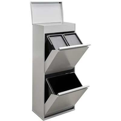 ARREGUI Top CR422-B Pattumiera per Raccolta Differenziata 3 Secchi Mobile d'Acciao per Differenziata 11+11+23 L (45 L) con Secchi per la Plastica e Rifiuti Organici Grigio ARREGUI Top CR422-B Pattumiera per Raccolta Differenziata 3 Secchi Mobile d'Acciao per Differenziata 11+11+23 L (45 L) con Secchi per la Plastica e Rifiuti Organici Grigio