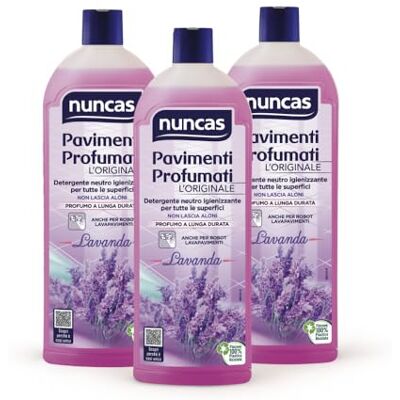 Nuncas Pavimenti Profumati Detergente Pavimenti, Lavanda, Multipack, Confezione da 3 x 1 litri Nuncas Pavimenti Profumati Detergente Pavimenti, Lavanda, Multipack, Confezione da 3 x 1 litri