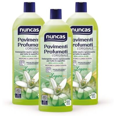 Nuncas Pavimenti Profumati Detergente Pavimenti, Zagara, Multipack, Confezione da 3 x 1 litri Nuncas Pavimenti Profumati Detergente Pavimenti, Zagara, Multipack, Confezione da 3 x 1 litri