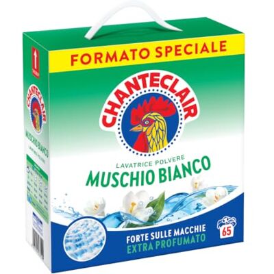 CHANTECLAIR Detersivo Lavatrice Polvere Muschio Bianco 2925g, 65 Lavaggi CHANTECLAIR Detersivo Lavatrice Polvere Muschio Bianco 2925g, 65 Lavaggi