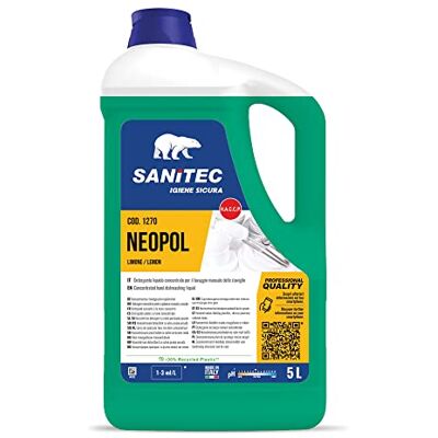 SANITEC igiene sicura Neopol Piatti Gel, Detergente Ultraconcentrato Per Il Lavaggio Manuale Delle Stoviglie, Limone 5 Kg SANITEC igiene sicura Neopol Piatti Gel, Detergente Ultraconcentrato Per Il Lavaggio Manuale Delle Stoviglie, Limone 5 Kg