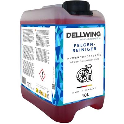 DELLWING Detergente per cerchioni pronto all’uso 10 l, adatto per cerchioni trattati, senza acidi, accessori auto, Made in Germany DELLWING Detergente per cerchioni pronto all’uso 10 l, adatto per cerchioni trattati, senza acidi, accessori auto, Made in Germany
