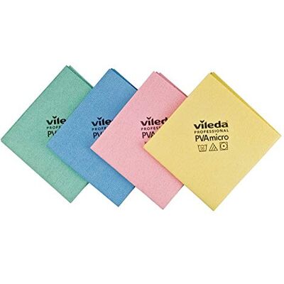 Vileda Professional FHP VILEDA Panno PVA Micro CM 35X38 Multicolor in Confezione da 4 Pezzi (Verde Azzurro Rosso Giallo) Vileda Professional FHP VILEDA Panno PVA Micro CM 35X38 Multicolor in Confezione da 4 Pezzi (Verde Azzurro Rosso Giallo)