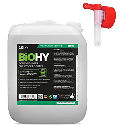 BIOHY Detersivo per pavimenti per robot di pulizia (Lattina da 10 Litri) + Rubinetto di scarico Concentrato per tutti i robot di pulizia e aspirazione pulizia senza aloni su (Wischroboter Frisch) BIOHY Detersivo per pavimenti per robot di pulizia (Lattina da 10 Litri) + Rubinetto di scarico Concentrato per tutti i robot di pulizia e aspirazione pulizia senza aloni su (Wischroboter Frisch)