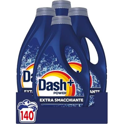 Dash Power Detersivo Liquido Lavatrice, 140 Lavaggi (4x35), Extra Smacchiante, Rimuove anche le macchie secche da 7 giorni, per una pulizia impeccabile Dash Power Detersivo Liquido Lavatrice, 140 Lavaggi (4x35), Extra Smacchiante, Rimuove anche le macchie secche da 7 giorni, per una pulizia impeccabile