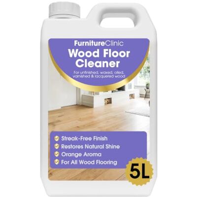 Furniture Clinic Detergente per Pavimenti in Legno – 5 Litri – Pronto all’Uso e ad Asciugatura Rapida – Con Fragranza all’Arancia – Adatto a Tutti i Tipi di Pavimenti in Legno Furniture Clinic Detergente per Pavimenti in Legno – 5 Litri – Pronto all’Uso e ad Asciugatura Rapida – Con Fragranza all’Arancia – Adatto a Tutti i Tipi di Pavimenti in Legno