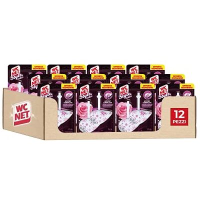 Wc Net Tavoletta Style Active, Detergente Igienizzante Solido per WC, Fragranza Pink Harmony, 2 Pezzi x 12 Confezioni Wc Net Tavoletta Style Active, Detergente Igienizzante Solido per WC, Fragranza Pink Harmony, 2 Pezzi x 12 Confezioni