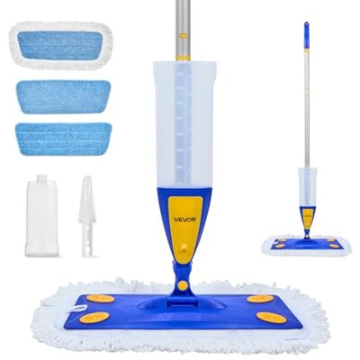 VEVOR Mocio Spray Lavapavimenti con 3 Panni Lavabili Riutilizzabili, Scopa Lavapavimenti con Serbatoio Acqua Ricaricabile da 800 mL per Pulizia di Pavimenti in Piastrelle VEVOR Mocio Spray Lavapavimenti con 3 Panni Lavabili Riutilizzabili, Scopa Lavapavimenti con Serbatoio Acqua Ricaricabile da 800 mL per Pulizia di Pavimenti in Piastrelle