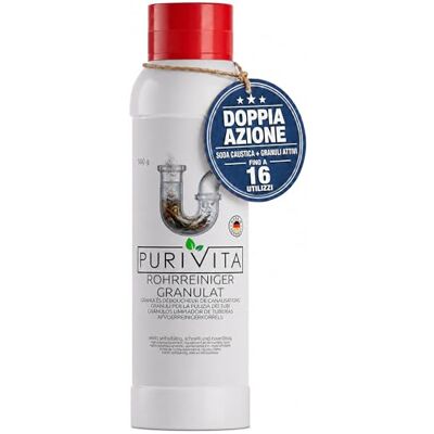 Purivita ® Disgorgante Scarichi in Granuli Extra Forte, 1000 g Purivita ® Disgorgante Scarichi in Granuli Extra Forte, 1000 g