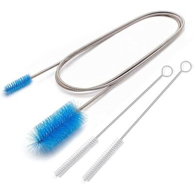desin Spazzola di scarico flessibile, in nylon, a doppia estremità, tubo elastico da 170,2 cm e 2 spazzole per la pulizia della cannuccia da 20,8 cm desin Spazzola di scarico flessibile, in nylon, a doppia estremità, tubo elastico da 170,2 cm e 2 spazzole per la pulizia della cannuccia da 20,8 cm