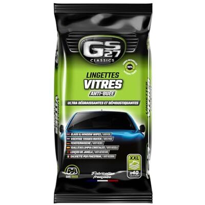 GS27 Salviette per vetri auto 100% viscosa naturale Azione anti-appannamento 40 salviette auto XXL GS27 Salviette per vetri auto 100% viscosa naturale Azione anti-appannamento 40 salviette auto XXL