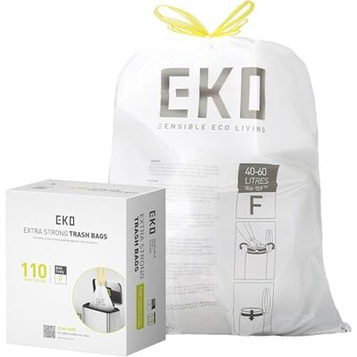 EKO Sacchetti per Pattumiera con Laccio Codice F 40-60 L, 110 Pezzi EKO Sacchetti per Pattumiera con Laccio Codice F 40-60 L, 110 Pezzi