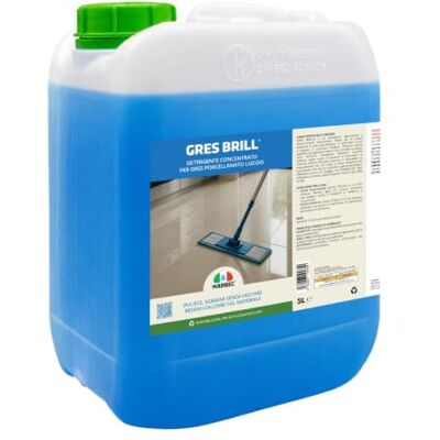 Marbec Gres Brill ® 5LT Detergente disincrostante per gres porcellanato lucido, elimina aloni e patine calcaree Marbec Gres Brill ® 5LT Detergente disincrostante per gres porcellanato lucido, elimina aloni e patine calcaree