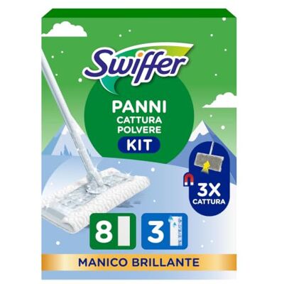 Swiffer Starter Kit Catturapolvere E Lavapavimenti Per La Pulizia Di Pavimenti In Legno E Altri Materiali, Include: 1 Scopa, 8 Panni Catturapolvere, 3 Panni Lavapavimenti Swiffer Starter Kit Catturapolvere E Lavapavimenti Per La Pulizia Di Pavimenti In Legno E Altri Materiali, Include: 1 Scopa, 8 Panni Catturapolvere, 3 Panni Lavapavimenti