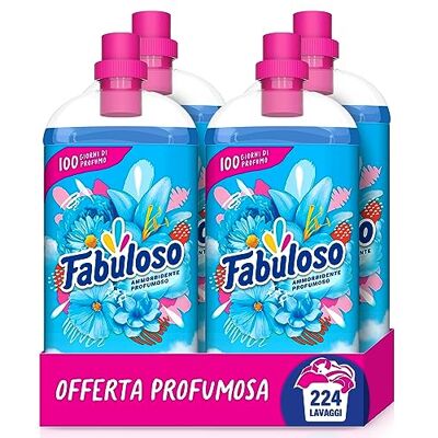Fabuloso Ammorbidente Concentrato Profumato Fresco Mattino 4x1,25L Bucato Morbido e Profumato per Settimane* Fragranza Attivata dal Movimento Rende i Capi Più Facili da Stirare** 224 Lavaggi Fabuloso Ammorbidente Concentrato Profumato Fresco Mattino 4x1,25L Bucato Morbido e Profumato per Settimane* Fragranza Attivata dal Movimento Rende i Capi Più Facili da Stirare** 224 Lavaggi
