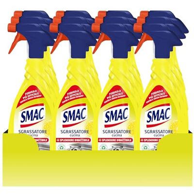 Smac Sgrassatore Cucina al Limone, Detergente Spray Multisuperficie con Azione Sgrassante e Tecnologia Zero Aloni, 650 ml x 12 Pezzi Smac Sgrassatore Cucina al Limone, Detergente Spray Multisuperficie con Azione Sgrassante e Tecnologia Zero Aloni, 650 ml x 12 Pezzi