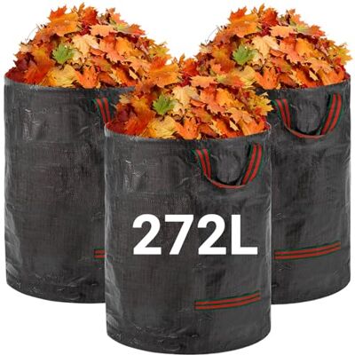 Velway Sacchi per Rifiuti da Giardino Resistenti 272L x 3Pacchi Sacchi da Giardino Riutilizzabili con Maniglie Tessuto Industriale per Foglie Rifiuti Detriti Nero Velway Sacchi per Rifiuti da Giardino Resistenti 272L x 3Pacchi Sacchi da Giardino Riutilizzabili con Maniglie Tessuto Industriale per Foglie Rifiuti Detriti Nero
