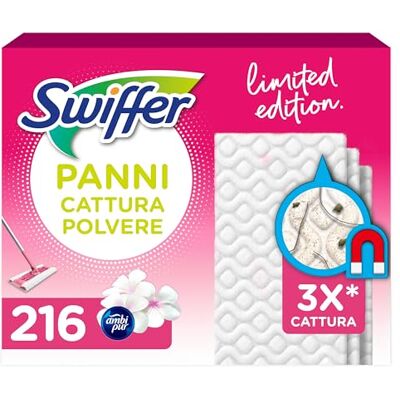 Swiffer Dry, Ricariche Microfibra Catturapolvere, 216 Panni, Giga Pack Swiffer Dry, Ricariche Microfibra Catturapolvere, 216 Panni, Giga Pack