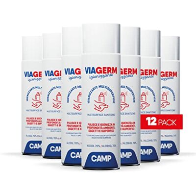 CAMP Viagerm Igienizzante Multisuperficie Spray con alcool 70%, Pack 12x500ml CAMP Viagerm Igienizzante Multisuperficie Spray con alcool 70%, Pack 12x500ml
