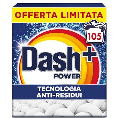Dash Detersivo Lavatrice In Polvere, 105 Lavaggi, Tecnologia Anti Residui, Rimuove le macchie, efficace anche a freddo e in cicli brevi Dash Detersivo Lavatrice In Polvere, 105 Lavaggi, Tecnologia Anti Residui, Rimuove le macchie, efficace anche a freddo e in cicli brevi