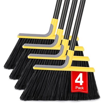 KeFanta Confezione da 4 scope per la pulizia dei pavimenti con manico lungo 147,3 cm, scope commerciali resistenti per spazzare interni ed esterni, cortile, ristorante, garage, patio, terrazza, mercato, KeFanta Confezione da 4 scope per la pulizia dei pavimenti con manico lungo 147,3 cm, scope commerciali resistenti per spazzare interni ed esterni, cortile, ristorante, garage, patio, terrazza, mercato,