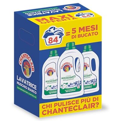 CHANTECLAIR Detersivo Lavatrice Muschio Bianco 3x1260ml CHANTECLAIR Detersivo Lavatrice Muschio Bianco 3x1260ml