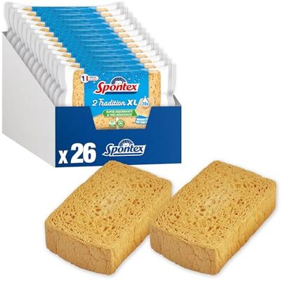 Spontex Spugna Tradition N°4-26 spugne vegetali ultra assorbenti (13 confezioni da 2). Spugne Stoviglie vegetali e compostabili Spontex Spugna Tradition N°4-26 spugne vegetali ultra assorbenti (13 confezioni da 2). Spugne Stoviglie vegetali e compostabili