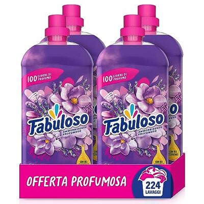 Fabuloso Ammorbidente Concentrato Profumato Magnolia & Lavanda 4x1,25L Fragranza che Dura per Settimane* Fragranza Attivata dal Movimento Rende i Capi Più Facili da Stirare** 224 Lavag Fabuloso Ammorbidente Concentrato Profumato Magnolia & Lavanda 4x1,25L Fragranza che Dura per Settimane* Fragranza Attivata dal Movimento Rende i Capi Più Facili da Stirare** 224 Lavag