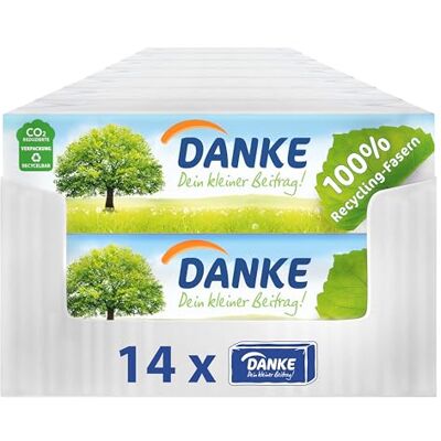DANKE Fazzoletti - 4 Strati, 210 Confezioni - Carta Riciclata DANKE Fazzoletti - 4 Strati, 210 Confezioni - Carta Riciclata