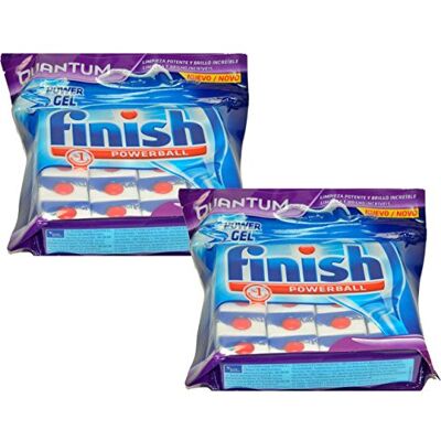 Finish 2 X Quantum Powerball – Power Gel – Lavastoviglie Tabs – 40pz../Pack Finish 2 X Quantum Powerball – Power Gel – Lavastoviglie Tabs – 40pz../Pack