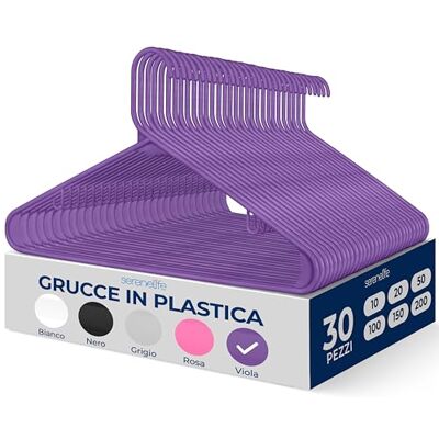 SereneLife Set da 30 Grucce Appendiabiti in Plastica, Stampelle Armadio Antiscivolo, Resistenti per Camicie, Maglioni, Felpe, Abbigliamento per Bambini e Abiti, Appendiabiti Ultra-Sottili, Leggere SereneLife Set da 30 Grucce Appendiabiti in Plastica, Stampelle Armadio Antiscivolo, Resistenti per Camicie, Maglioni, Felpe, Abbigliamento per Bambini e Abiti, Appendiabiti Ultra-Sottili, Leggere
