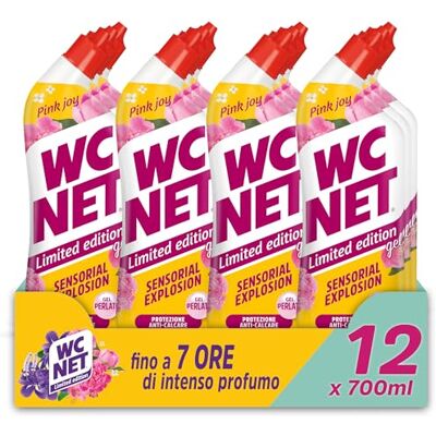 Wc Net Limited Edition Pink Joy, Detergente Liquido per Sanitari, Essenza Peonia e Muschio Bianco, Prevenzione Calcare e Igienizzante per WC, 700 ml x 12 Confezioni Wc Net Limited Edition Pink Joy, Detergente Liquido per Sanitari, Essenza Peonia e Muschio Bianco, Prevenzione Calcare e Igienizzante per WC, 700 ml x 12 Confezioni