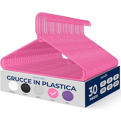 SereneLife Set da 30 Grucce Appendiabiti in Plastica, Stampelle Armadio Antiscivolo, Resistenti per Camicie, Maglioni, Felpe, Abbigliamento per Bambini e Abiti, Appendiabiti Ultra-Sottili, Leggere SereneLife Set da 30 Grucce Appendiabiti in Plastica, Stampelle Armadio Antiscivolo, Resistenti per Camicie, Maglioni, Felpe, Abbigliamento per Bambini e Abiti, Appendiabiti Ultra-Sottili, Leggere