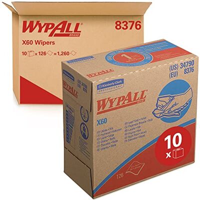 Wypall * X60 Hydroknit -1 confezioni POP-UP da 126 panni bianchi, 1 spessore Wypall * X60 Hydroknit -1 confezioni POP-UP da 126 panni bianchi, 1 spessore