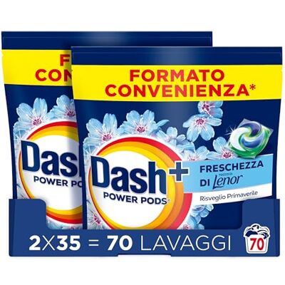 Dash Power Pods Detersivo Lavatrice In Capsule, 70 Lavaggi(2x35), Freschezza Di Lenor, Risveglio Primaverile, rimuove addirittura gli odori di sudore vecchi di 7 giorni, per una pulizia impeccabile Dash Power Pods Detersivo Lavatrice In Capsule, 70 Lavaggi(2x35), Freschezza Di Lenor, Risveglio Primaverile, rimuove addirittura gli odori di sudore vecchi di 7 giorni, per una pulizia impeccabile