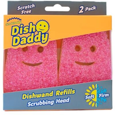 Scrub Daddy Dish Daddy Testa di ricambio della bacchetta per piatti, compatibile con la spazzola per piatti che eroga sapone, la spugna per lavare con manico per liquidi x2 teste di ricarica Scrub Daddy Dish Daddy Testa di ricambio della bacchetta per piatti, compatibile con la spazzola per piatti che eroga sapone, la spugna per lavare con manico per liquidi x2 teste di ricarica